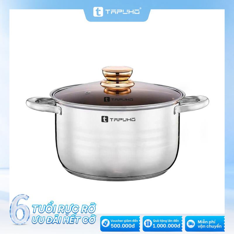 TAPUHO NỒI INOX CAO CẤP TP2625 Đường kính 26cm Chất liệu inox 304 không bong nứt Bảo hành 36 tháng Hỗ trợ đổi mới trong 10 ngày