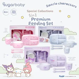 Sugarbaby 5in1 Premium Feeding Set Sanrio Collection/Set Alat Makan Bayi/Perlengkapan MPASI Anak/Perlengkapan Makan Bayi