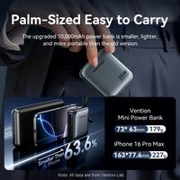 Gambar [Tersertifikasi CCC] Vention Powerbank Mini 10000mAh PD Fast Charging 35W LED Built in Cable Type C - CCC 10.000mAh GRAY dari GADVENTIA Kota Administrasi Jakarta Barat 4 Tokopedia