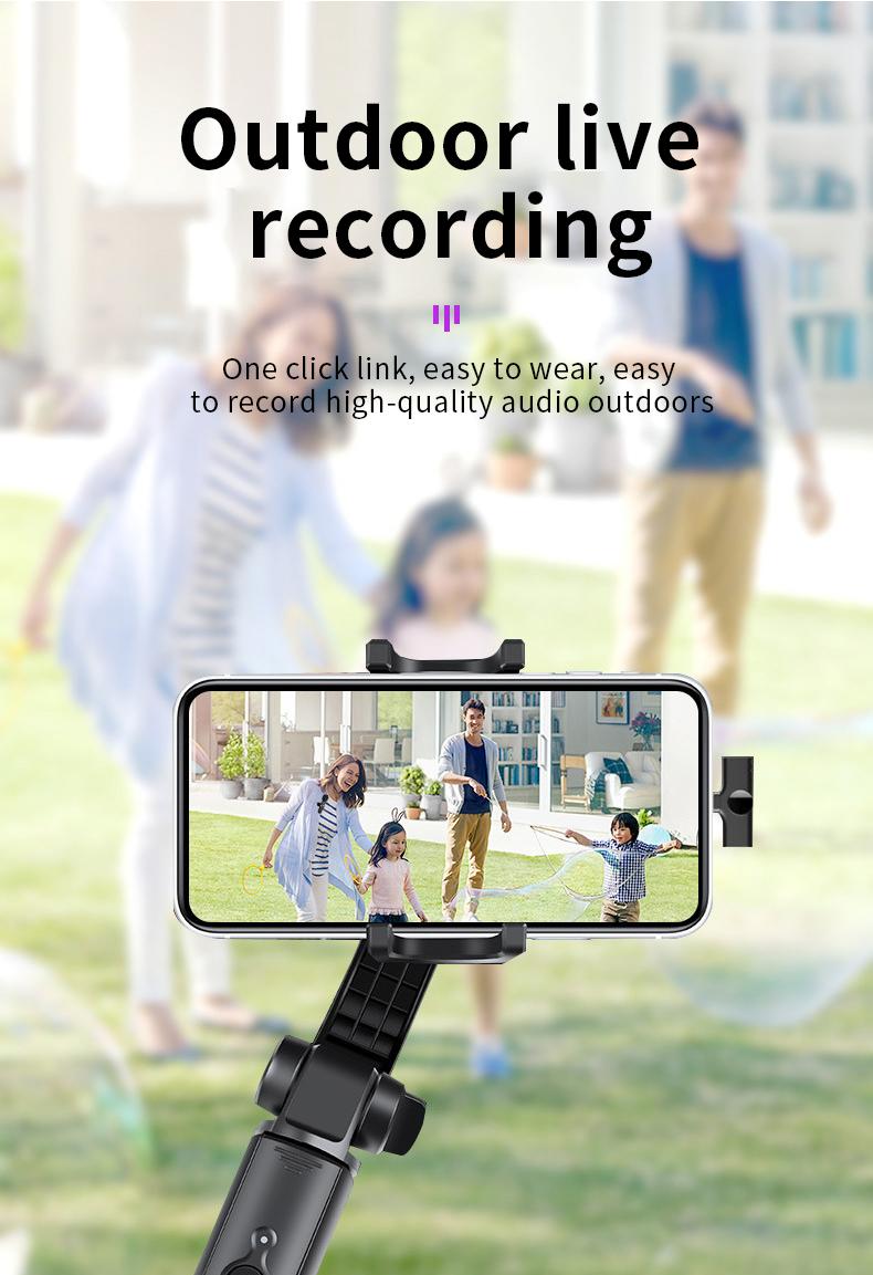 Product Introduction of Wireless lavalier microphone Type-C K20 lapel/collar clip microphone Wireless mobile receiver USB-C charging, plug-in rechargeable, compact and portable, intelligent noise reduction, for: smartphone, audio, wireless live broadcast, Vlog recording video 23