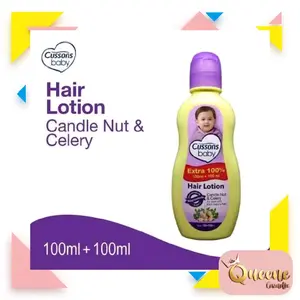 Cussons Baby Hair Lotion Candle Nut & Celery Extra 100% 100ml + 100ml untuk Rambut Bayi Tebal