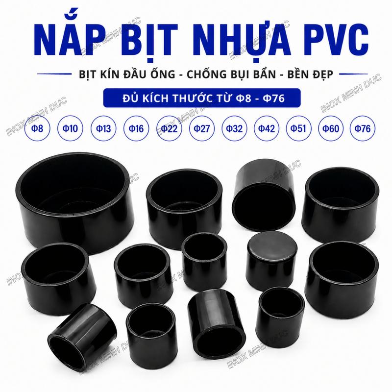 Nắp chụp, chân đế nhựa bịt bảo vệ đầu chân bàn, ghế, hộp thép, Inox