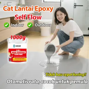3-IN-1 Cat Lantai Epoxy Self Flow 1kg-Tahan gesek dan Pigmented Indoor Outdoor Cocok untuk pemula Paint lapangan