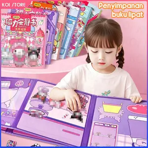 KOI Quiet Book New Generation Magnet DIY Buku Mainan Stiker Theme Repeat Use