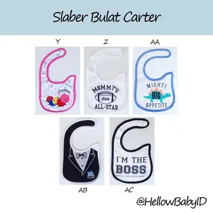 Slaber Bulat Carter/ slabber bayi / slabber makan / bib makan / celemek makan bayi /alas makan bayi