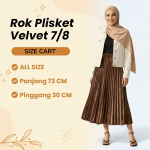 ROK PLISKET BLUDRU VELVET 7/8 PREMIUM / ROK PLISKET BLUDRU PENDEK / ROK BLUDRU VELVET MOTIF