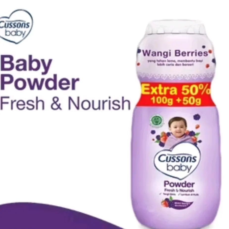CUSSONS BABY POWDER / WANGI SAKURA / WANGI VANILLA / WANGI BERRIES/ 50GR-450GR