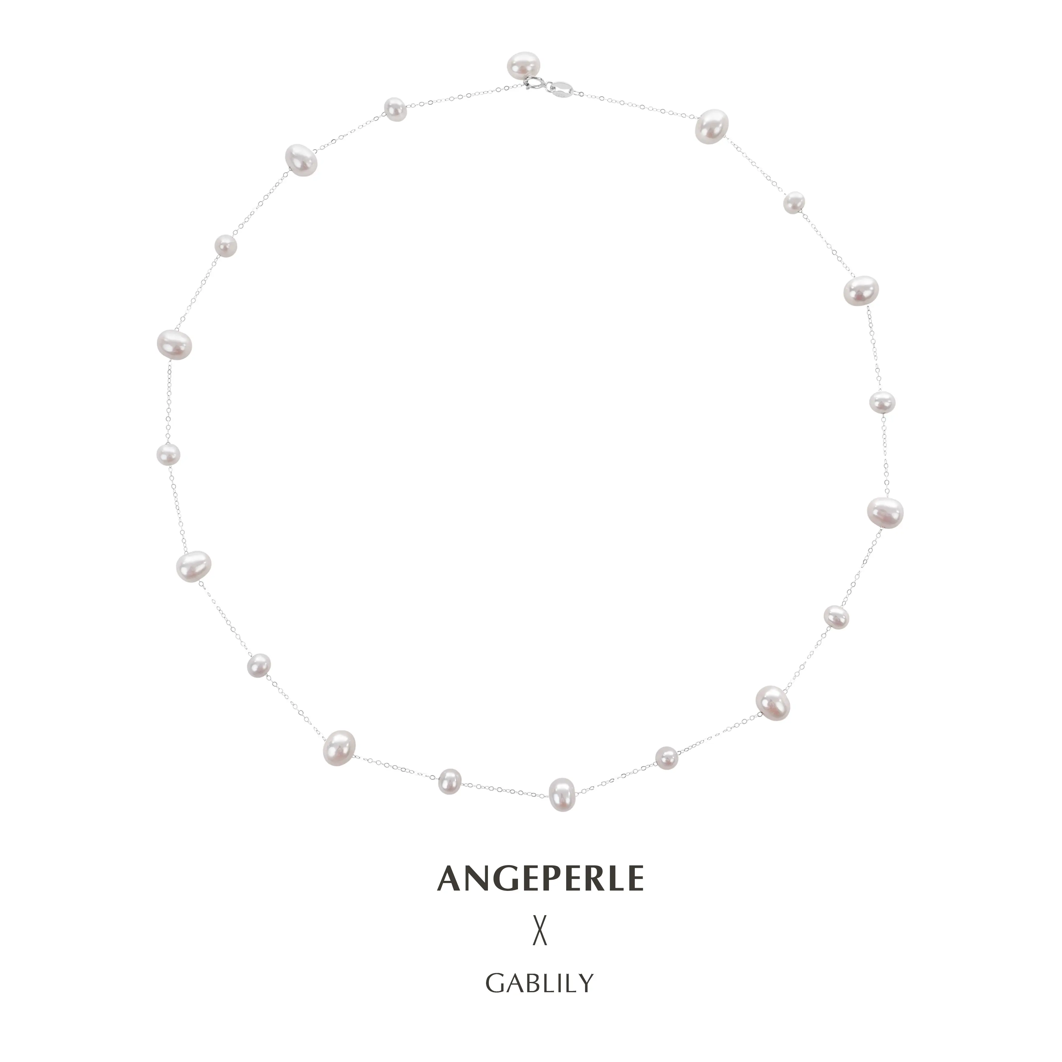 Stars Pearl Necklace Free Earrings : Necklace 5-7mm (Free Earrings 7-8mm) Freshwater S925 Silver (TSZL119)