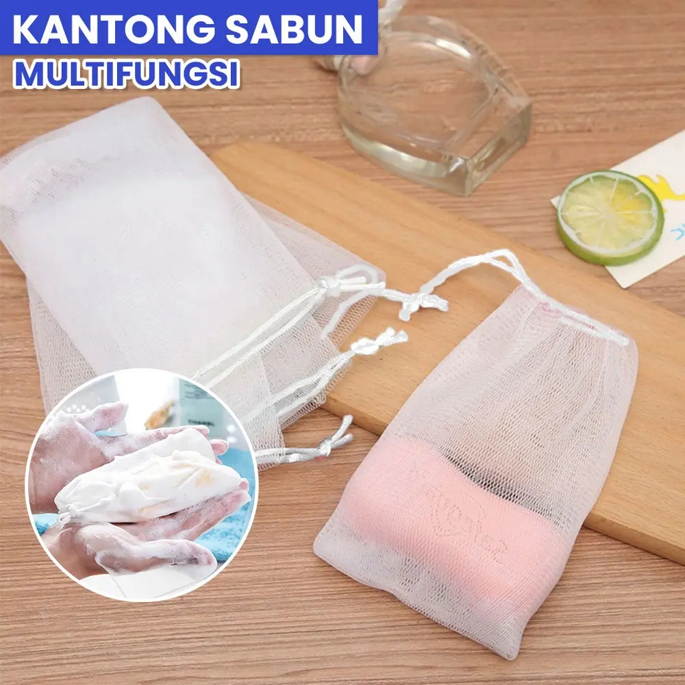 Spon Jaring Sabun Mandi Batang | Kantong Jaring Sabun Pembuat Busa Manual Sabun Batang