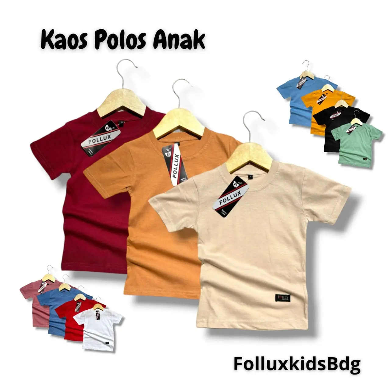 Follux - Baju Kaos Anak Polos Premium Fashion Follux Kids