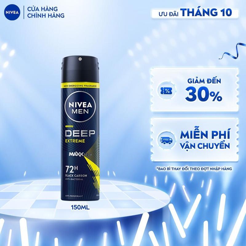 Xịt Ngăn Mùi NIVEA Men Deep Extreme Hương Năng Động (150 ml) - 93381