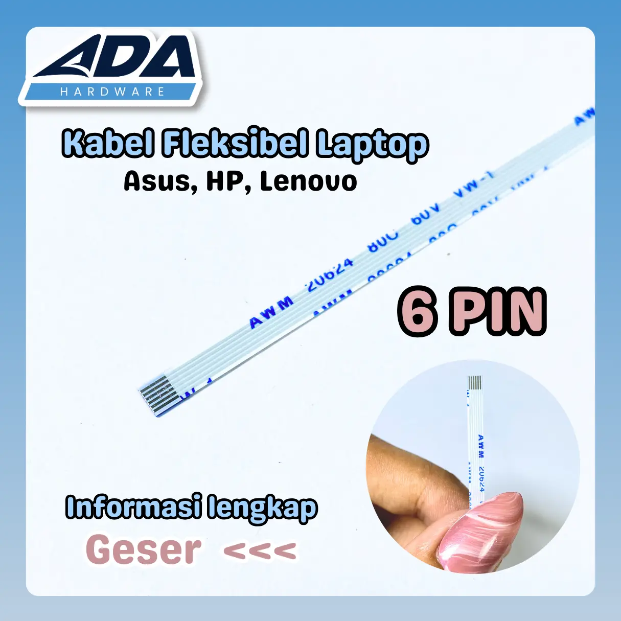 Kabel Flexible SWITCH POWER 6 Pin K55VD ROGSTRIX A43SJ A450 X452C Searah Bolak Balik  Kabel Fleksibel Power ON OFF Laptop