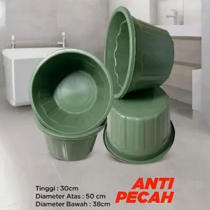 Tabitha Bak Air Jumbo 45 Liter Anti Pecah Bahan Plastik Tebal Berkualitas Tinggi 30cm Diameter 50cm Serbaguna untuk Kamar Mandi