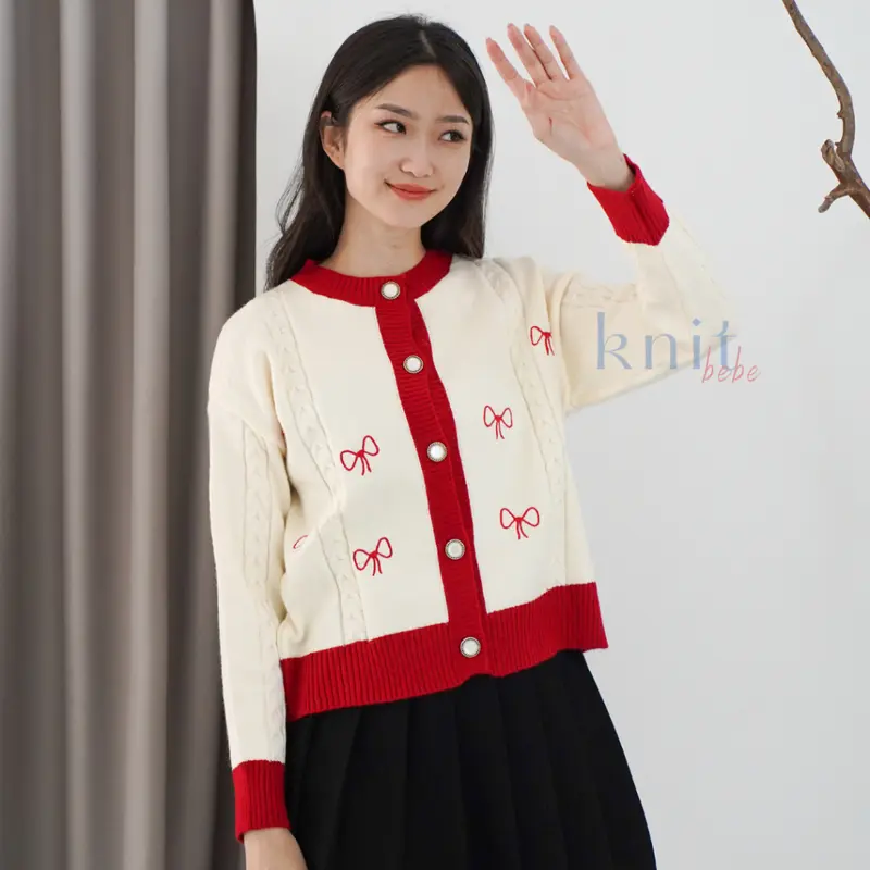 KNITBEBE - HAEWON Atasan Cardigan Rajut Ribbon Knit Top Pita 0