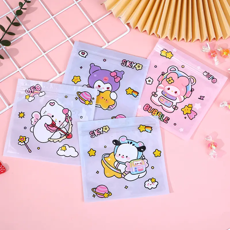 TSA (COD) Zip Lock Tas Cookie Mini Gambar Karakter Plastik Ziplok Plastik Kemasan Permen Kue Serbaguna Plastik Kemasan Mini 13.5cm  Plastik Klip S 1