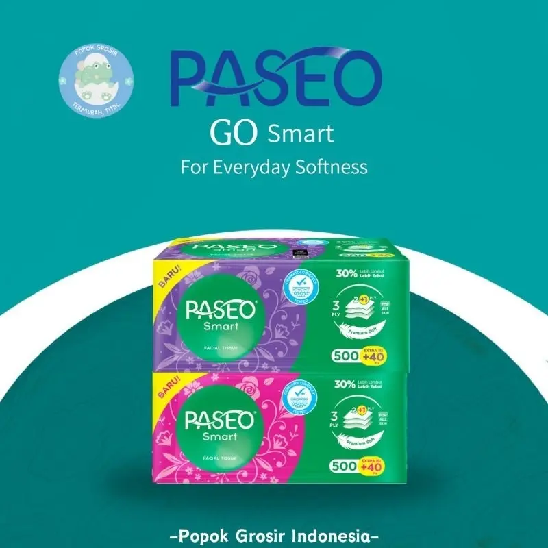PASEO GO SMART Facial Tissue 3 Ply / 540 Sheets Tisu