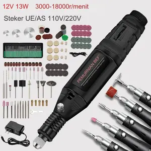 Bor Mini Grinder Set 12V 13W 110V/220V  Mini Drill 3 Kecepatan 72 Aksesoris Alat Ukir Grafir  Cordless Gerinda Listrik Mini Electric Nail Manicure Pedicure Pena Pengukir DIY