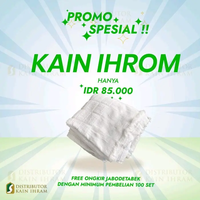 Kain Ihrom Dewasa Pria Kain Ihram Laki-laki Standar Haji Umroh / Perlengkapan Haji Umroh Katun