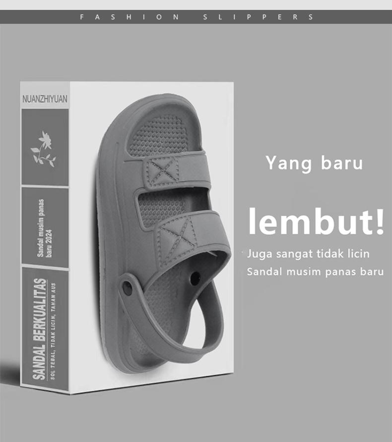 Product Introduction of GRIT EVA Pria Mens Sandals Flat Indoor Beach Shoes Fashion Breathable Non Slip Casual Sports Summer Rubber 2024 Size 40-44 Sendal 6