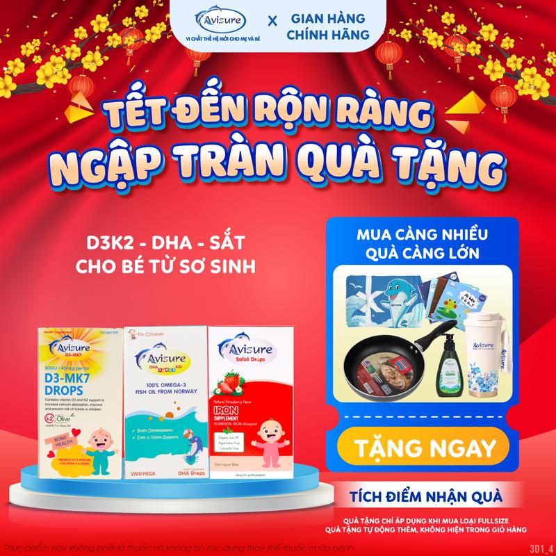  Sắt D3Mk7 DHA cho bé - Lọ Avisure Safoli 30ml lọ Avisure  D3Mk7 30ml lọ Avisure DHA lọ 30ml hỗ trợ bổ sung Sắt D3Mk7 DHA cho bé 