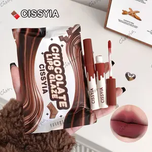 【COD】Cissyia 6PCS Chocolate Matte Lipstick Set - Lipstik Matte Tahan Lama dan Tahan Air Set Lipstik Matte Velvety Mudah Diaplikasikan Tidak Lengket Untuk Penggunaan Sehari-hari 6 warna