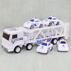 MAINAN ANAK MOBIL TRUCK KONTAINER POLICE NO.006A-34 MOBIL TRUCK PENGANGKUT ISI 5 MOBILAN POLISI