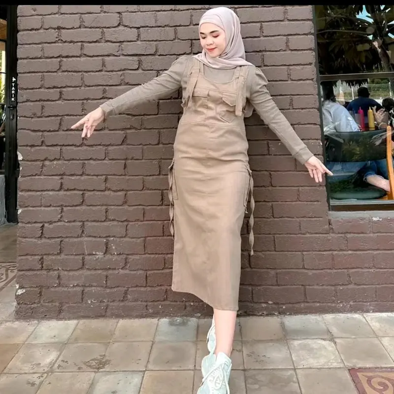 OVERALL JUMPSUIT ROK CARGO KEKINIAN KOREAN STYLE Panjang 2
