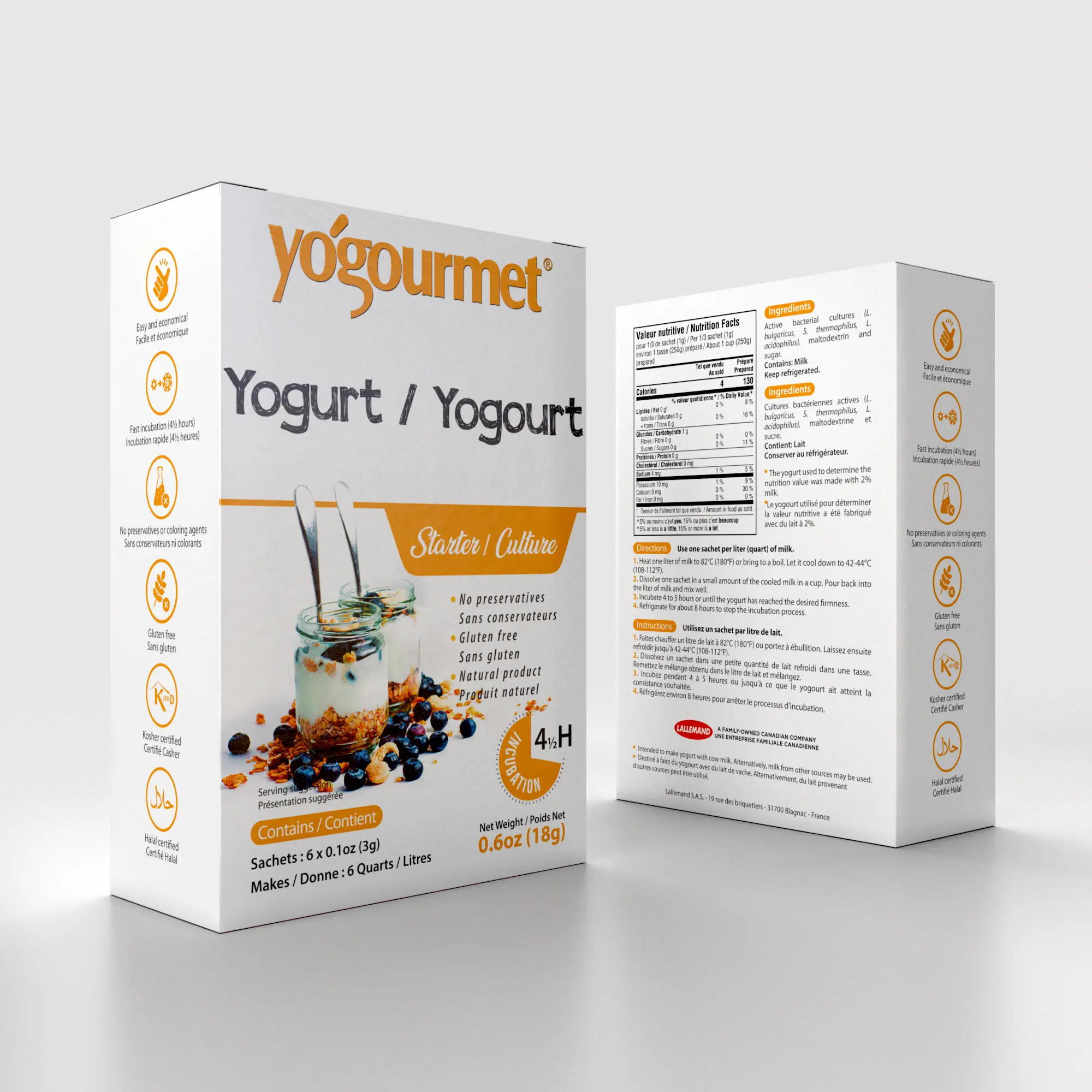 Yogourmet Yogurt Starter, 6 x 3 g.