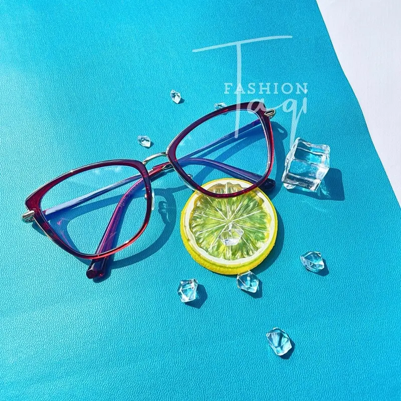 (BELI 1 GRATIS 1) Kacamata Qiana Series - Frame Kacamata Cat Eye Wanita Lensa Photocromic - Bluecromic - Antiradiasi by Taqi Fashion ID Blueray Eyewear Glasses 7