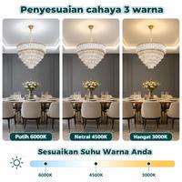 Gambar Anka Lampu Gantung Kristal Minimalis Mewah LED 3 Warna Remote Ruang Tamu Kamar Tidur 30/40/50/60/75CM Hias COD lampuminimalis modern - S4-1, 30CM dari AnkaHome Official Store Kab. Tangerang 3 Tokopedia