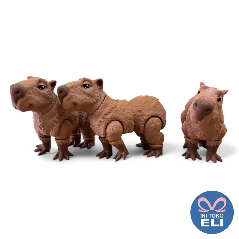 Figur Hewan Binatang Realistis Koleksi & Dekorasi Lucu Toy Capybara Bear Otter Racoon 2