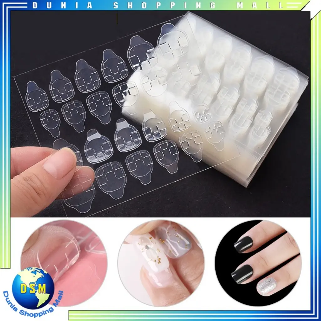 DSM Lem Kuku Jelly 24Pcs Lem Kuku Palsu Gel Double Tape High Quality Stiker Kuku Nail Glue Jelly