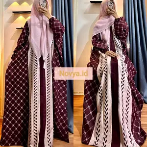 Gamis Kaftan Rayon Jumbo Premium Motif Madena Ld 170 Lengan Panjang Dress Busui Adem Nyaman Bahan Tebal Tidak Menerawang Lingkar Dada 180 cm Panjang 135 cm Busui Friendly