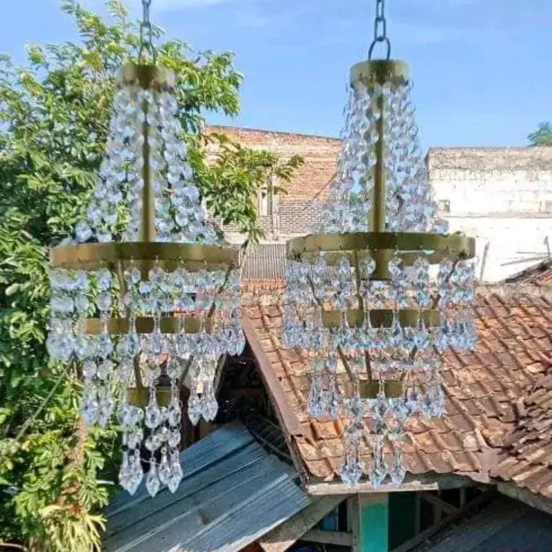 lampu gantung kristal dekorasi, lampu hias dekorasi Akrilik Besi 1