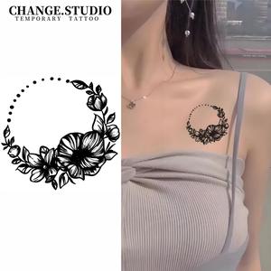Hình Xăm Tạm Thời, Thiết Kế Hình Hoa Và Vòng Tròn, Lâu Trôi Trong 15 Ngày, Không Thấm Nước, Không Lo Bị Ma Sát, Bao Gồm Miếng Dán Hình Xăm