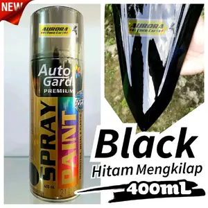 CAT HITAM AUTOGARD HITAM MENGKILAP KEMASAN 400ML ATOGARD BLACK GLOSSS GLOSSY KODE AG21