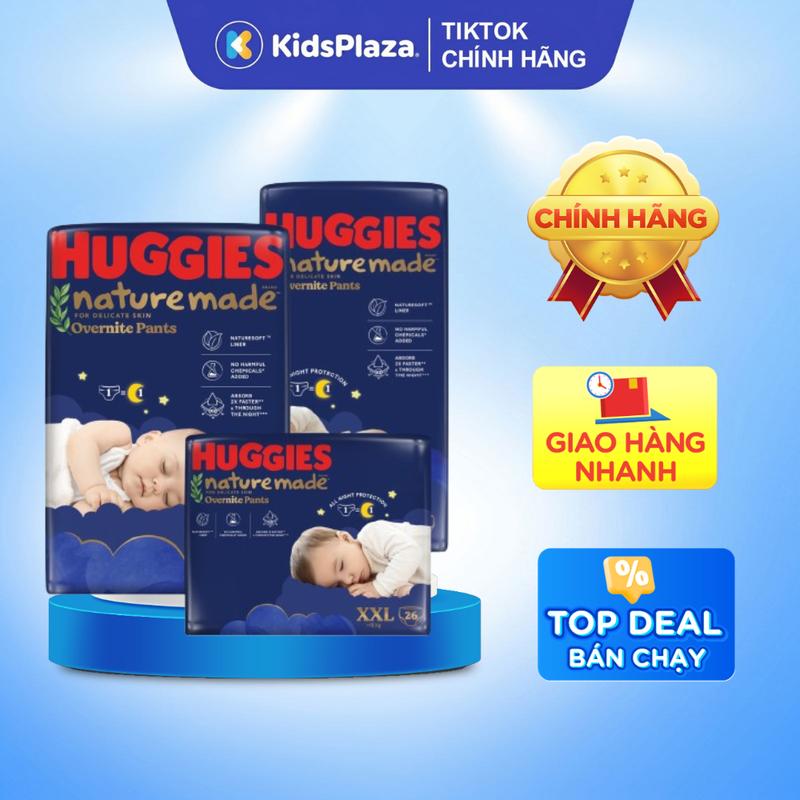 Bỉm - Tã quần Huggies Naturemade BAN ĐÊM cho bé (EC)