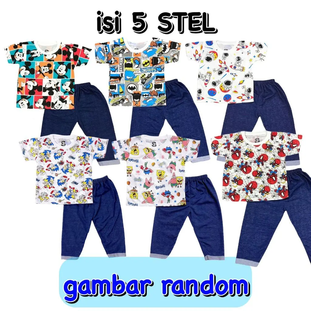 PAKET BAJU SETELAN CP DENIM FASHION OBLONG ANAK LAKI-LAKI/COWOK BAHAN KAOS