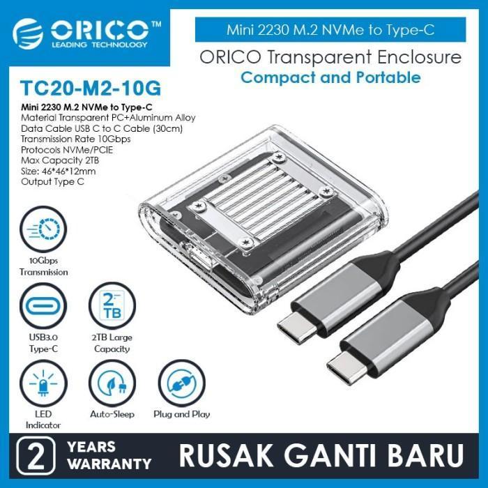 Gambar ORICO Mini M.2 NVMe to Type-C SSD Transparent Enclosure | TC20-M2-10G dari STAR17 COM Kota Administrasi Jakarta Selatan Tokopedia