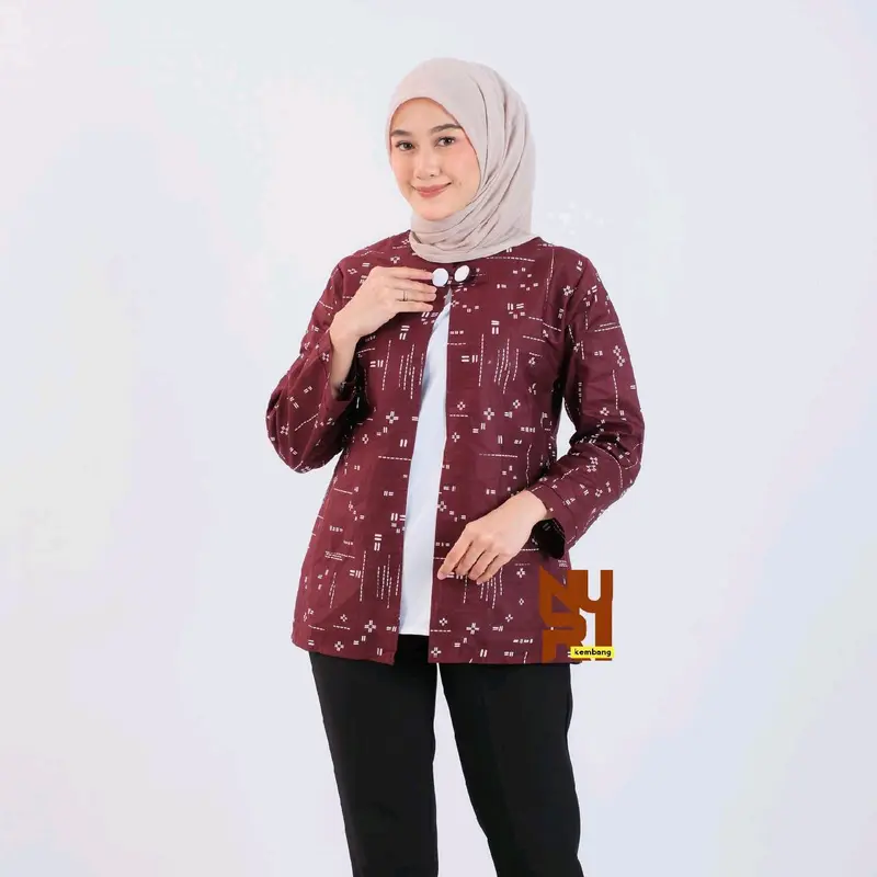 BLOUSE BATIK WANITA KERJA FORMAL ATASAN BATIK SERAGAM WANITA ATASAN BATIK WANITA BAHAN  KATUN PREMIUM  TERBARU MODEL KEKINIAN 3