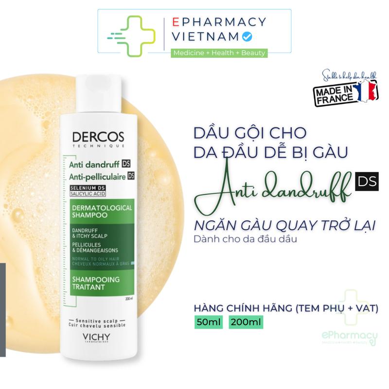   CHÍNH HÃNG  Dầu Gội VICHY Dercos Anti Dandruff Giúp Làm Sạch Gàu Cho Da Đầu Dầu Ngứa 