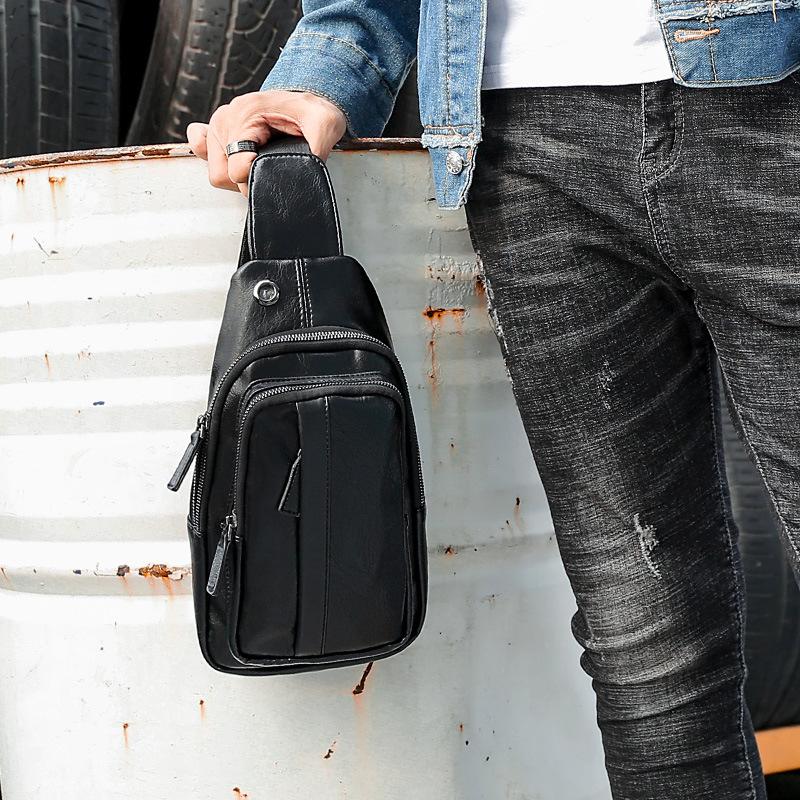 Leather Concept RAMPAGE HITAM Waist Bag Pria Tas Bahu Cowok Tas Pria Tas Selempang Pria RAMPAGE HITAM kulit pinggang waistbag cowok 4