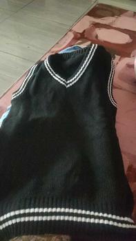 Product Review of Rompi Rajut Setrip Anak Sekolah TK SD SMP Warna Hitam Maroon Navy Cream Abu Usia 2-12 Tahun Rompi Rajut Korean Style Bahan Tebal Fashion Baju Kid Katun Laki-Laki from T**🧚 0