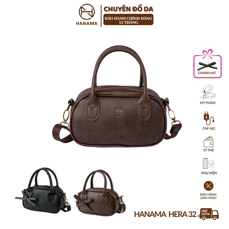 DAILY_HANAMA _Túi xách ngang HERA 32 dáng cổ điển Hanama tặng charm nơ theo mầu túi