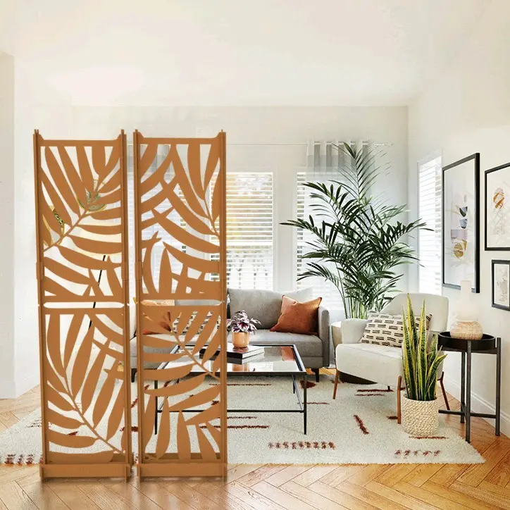 Sekat Pembatas Ruangan Lasercut Tropical Palm Leaf Kayu Aesthetic 1