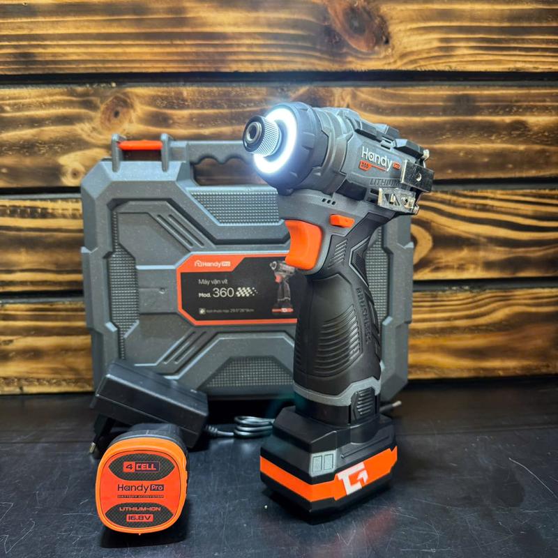 Máy chuyên vít búa dùng pin HANDY PRO đèn led 360 Lực siết 160NM 3 Cấp tốc độ bộ 1 pin 8cell + 1 pin 4cell