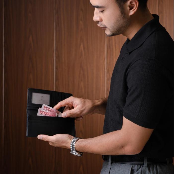 Gambar Long Wallet Secretary Wallet Dompet Uang Kulit Panjang STARKE Leather Pria Hefty Buck Hitam dari STARKE Leather Kota Administrasi Jakarta Barat Tokopedia