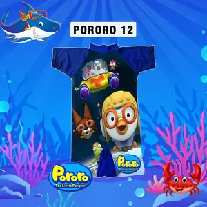 Baju Renang Anak Perempuan Dan Laki Laki Motif Pororo Umur 1-6 Tahun