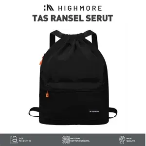 Tas Ransel Serut HIGHMORE - Ransel Serut Pria Waterproof - Backpack untuk Sekolah