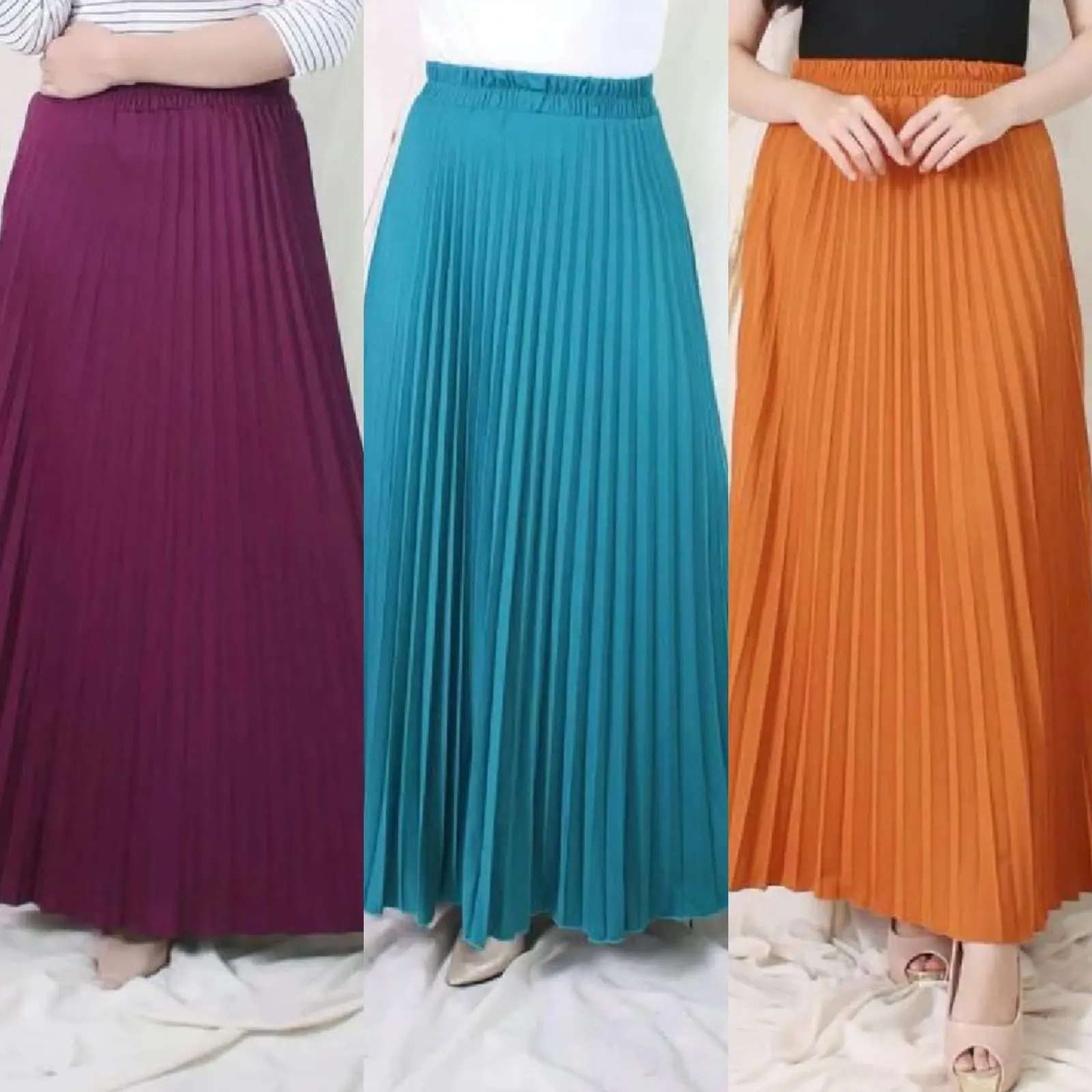 Polos Rok Plisket Polos Bahan Premium Kualitas Terjamin Untuk Wanita Muslim